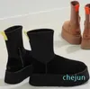 Schneestiefel für Damen, Winter-Plateaustiefel, Fellstiefel, Knöchel, Wollschuhe, Schaffell, echtes Leder, klassische Marke, lässig draußen