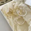 Hoop Earrings Retro Gold Color C Shape Big Circle For Women Jewelry Fashion Wedding Party Gift E2171