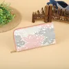 Wallets Single Pull Women's Purse Zipper Handbag Fashion Embroidered Money Clip Large Capacity Soft Leather Change Mobile Phone Bag