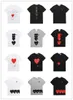 Designer Women Tops Play CDG Cotton Breathable Couple t shirt Commes Des Embroidery Printing Heart Men's T-shirts Quick Dry Lovers Cool Shirts Grey Color Oversize