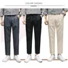 Men's Suits Spring Summer Brand Men's Formal Trousers Mid Straight Ankle-Length Smart Casual Social Suit Pants For Men