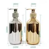 Storage Bottles 300ml Hand Soap Dispensers Gold Chrome Plastic Liquid Round Bathroom Accessories