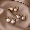 Orecchini a cerchio moda trendy imitazione perla palla goccia per donne ragazze stile chic gioielli estivi MS246