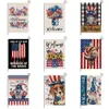 Double Sided Linen Patriotic Garden Flag Welcome Independence Day Memorial Firework USA America House Yard Flags Outdoor Indoor Holiday Decorations 12x18inch