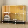 Cages de transport pour chats minimalistes, maison panoramique intérieure avec clôture, produits pour animaux de compagnie multi-chats, grand espace libre pour chats