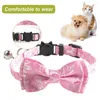 Dog Collars Kitten Collar Fabric Cat Necklace Safe Wear-resistant Practical Bows With Bell