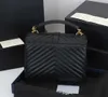 Borse a tracolla 2023 Borsa Borsa a tracolla di lusso Marca Y-Saped Designer Seam Ladies Metallo Nero Clamsell Borse a tracolla lambskincatlin_fashion_bags