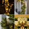 문자열 LED 요정 조명 구리 와이어 20 미터 스트링 크리스마스 트리 웨딩 파티 장식을위한 휴일 야외 램프 태양 방수