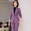 Pantaloni a due pezzi da donna Pantaloni in tessuto di alta qualità Blazer Femininos per le donne Autunno Inverno Formale Stili OL professionali Lavoro aziendale