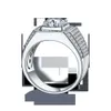 Verlovingstrouwringen Sieraden Verguld Hoge kwaliteit op voorraad 925 sterling zilver met 2ct Moissanite Nieuw voor mannen 18K Wit