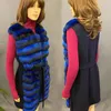 Gilet épissé en fausse fourrure pour femme, manteau sans manches, Rex avec veste en mélange de laine, à la mode, automne-hiver, 2023