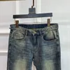 2023 new men's jeans hole light blue dark grey brand men's trousers trousers street denim tight slim straight leg denim top quality
