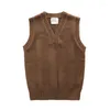 Herenvesten amekaji vintage gebreide trui vest mannen herfst winter dik slanke v-neck warme casual sheveness pullover tops