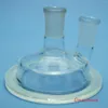 2000ml 24/40 Glass Reactor Two Necks 2L Laboratory Reaction Flask W/ Lid & Clamp