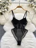 NXY Sexy Bodycon Hollow Out Play -Suits Женский американский стиль прозрачный тонкий комбинезон летний сетка