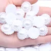 Décorations Nail Art 10/500pcs 19mm Ivoire Blanc Demi-Ronde Flatback Perle Fleur Perles DIY Décoration De Fête De Mariage À La Main En Vrac PerlesNail