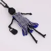 Pendant Necklaces Fashion Women's Doll Jewelry 2023 Long Chain Charm Black Big Choker Crystal & Rhinestone Pave