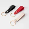 Crocodile Leather Keychain Business Gift Leather Key Chain Men Women Car Key Strap Waist Wallet KeyChains Keyrings 6 Colors