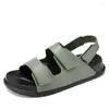 Sandaler Summer Man's Breattable Sport Casual Flat Eva Slippers Hook Loop Bekväm vattentät herrskor Solid Light Sandalias