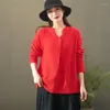 Women's Blouses 2023 Brand Casual Vinatge Tops Women' Summer Vintage Cotton Linen Blouse Female Blusas Elegant Long Sleeve Shirts