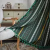 Gardin Böhmen Gardiner med Tassel Bomullslinne för vardagsrumsfönster Kort vintage bondgård Deco Drapes Kitchen Valance