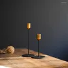 Candle Holders 2 Pieces/Set Black Metal High Quality Pillar Wedding Home Decoration Candlestick