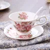 Cups Saucers European Ceramic Bone Cup Coffee Dish Saucer Spoon Set Luxury Mug Top-grade Porcelain Tea Cafe Party Drinkware