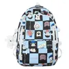 Schultaschen Mädchen Hohe Kapazität Nylon Drucktasche Damen Niedliche Cartoon-Muster Laptop Mode Weibliche Reise College Rucksack Frauen