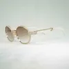 2023 Designer Glasses New Natural Horn Men Rhinestone Sunglasses For Club Driving Tints Wood Round Gafas Oculos Glasses