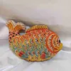 Frauen Fisch Strass Kupplung Geldbörse Gold Steine Abend Minaudiere Taschen Hochzeit Braut Handtaschen Party Dinner Geldbörsen Kupplungen Tasche