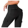 Women's Leggings Horse Riding Sports Tights Solid Color Jeggings Running Exercise Stretch Pockets Tinker Cargo