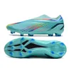 X Speedportal Crazyfast FG Men Soccer Shoes Laceless Designer Cleats Clear Aqua Nightstrike Beyond Fast Pearlized Game Data Solar Green Low Boots Size 39-45