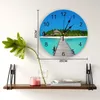 Horloges murales Island Beach Sea Resort Blue Maldives Scenic Silent Home Cafe Bureau Décor pour cuisine Grand