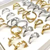 Cluster Rings 36pcs/lot Finger Heart Ring Hand Hug Love Couple Stainless Steel Anniversary Gifts Wedding Party Jewelry