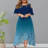 Casual Dresses Gorgeous Elegant Dress Breattable Evening O-Neck Crochet Spets Splice Overdimensionerad klänning midja tätt