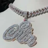 LANSON Nome iniziale personalizzato Ciondolo personalizzato con ciondolo ghiacciato completo S925 Catena con lettere di diamanti Moissanite per uomini e donne