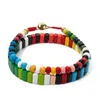 Pulseras de esmalte de diseño Strand 2023 para mujer, conjuntos de brazaletes elásticos coloridos para parejas, cuentas de regalo para fiesta, joyería de mano Bohemia