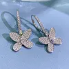 Kolczyki stadnonowe Spring Qiaoer Butterfly Fashion S925 Silver Earstuds Full Diamentowy stereoskopowy dla kobiet