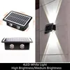 Solar Wall Lights Up and Down 4led 6led 8led RGB Outdoor Waterproof Garden Lights Wall Washer Villa Exterior Terrace