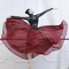 Stage Wear 540 Degree Chiffon Skirt Ballet Belly Classical Dance Women Long Skirts Dancer Practice Assorted Solid Purple