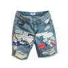 Jean Shorts Men 2019 Trousers Summer Pattern Knee Length Medium Zipper Fly Midweight Jeans Mens New Y19072501257S