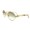 2023 óculos de grife de grife de gama de aço inoxidável de aço inoxidável ouro para mulheres redondas de óculos de sol masculinos CTUY Óculos de sol