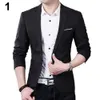 Men's Suits Blazers Spring Autumn Fashion Men Slim Formal Solid Color Business Suit Coat One Button Lapel Long Sleeve Pockets Back Slit 230404