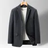 Blazer de haute qualité pour hommes, Style britannique, élégant, Simple, mode avancée, Simple, décontracté, vêtements de fête, costume pour homme, veste ajustée