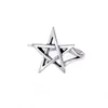 Anéis de casamento Trendy Silver Color Star David for Women Jóias de noivado de noiva grande Abertura de Antique Ringswedding