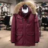 冬のメンズフード付きジャケットミディアム長袖太い、暖かく、防水性、ポリエステルファブリックシティファッションスタイル
