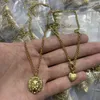 Lyxvarumärkesdesigner dubbel bokstav hänge halsband 18k guldpläterad hjärtformad tröja Newklace-kedja för kvinnor juveler tillbehör GN-083