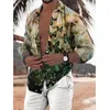 Camicie casual da uomo Camicie farfalla hawaiana per uomo Camicia a fiori a maniche lunghe 3D Camicetta da spiaggia Magliette oversize Maglietta Homme Abbigliamento estivo 230404