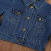 Kleidungssets 2-6 Jahre Mode Baby Mädchen Jungen Herbst Jeans Jacke Langarm Tasche Denim Mantel Kinder Alter 1-6 Jahre