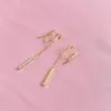 Dos Boucles D'oreilles 2023 Arrivée Haute Qualité Tempérament Long Simple Oreille Ligne Moustique Bobine Plaque Sans Piercing Clip.